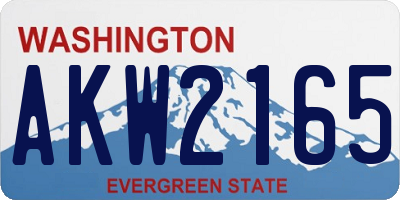 WA license plate AKW2165