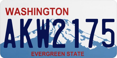 WA license plate AKW2175