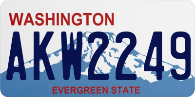 WA license plate AKW2249