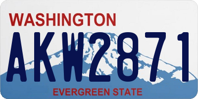 WA license plate AKW2871