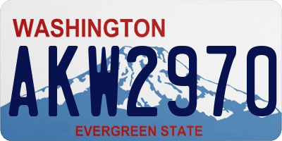 WA license plate AKW2970