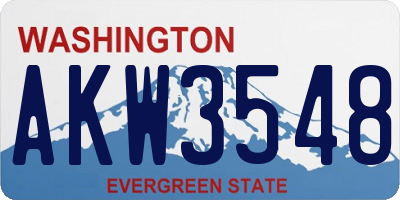WA license plate AKW3548