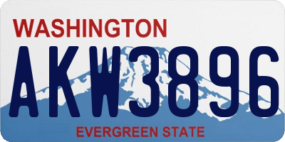 WA license plate AKW3896