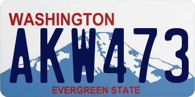 WA license plate AKW473