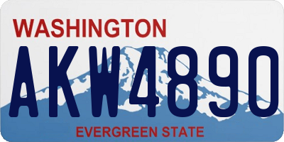WA license plate AKW4890
