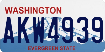WA license plate AKW4939