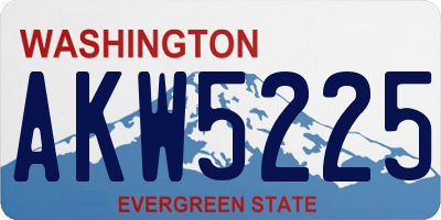 WA license plate AKW5225