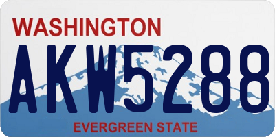 WA license plate AKW5288