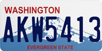 WA license plate AKW5413
