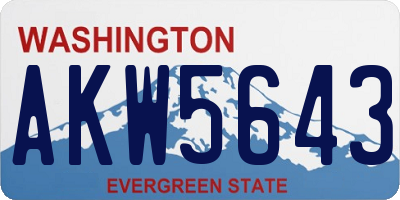 WA license plate AKW5643