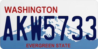 WA license plate AKW5733