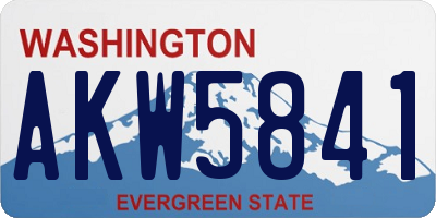 WA license plate AKW5841