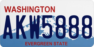 WA license plate AKW5888