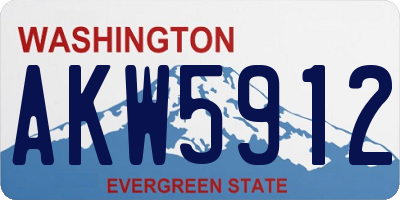 WA license plate AKW5912