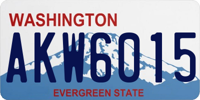 WA license plate AKW6015