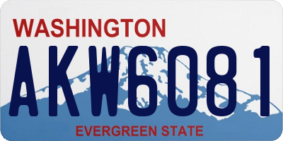 WA license plate AKW6081
