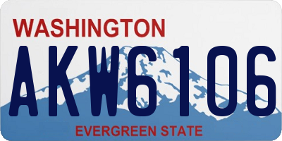WA license plate AKW6106