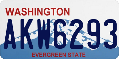 WA license plate AKW6293