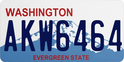 WA license plate AKW6464