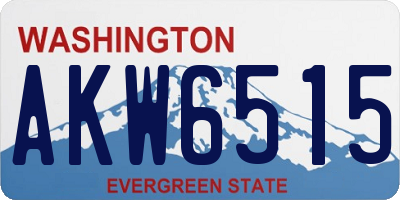 WA license plate AKW6515