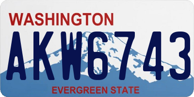 WA license plate AKW6743