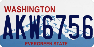 WA license plate AKW6756