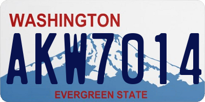 WA license plate AKW7014