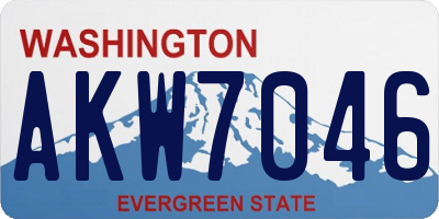 WA license plate AKW7046