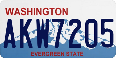 WA license plate AKW7205