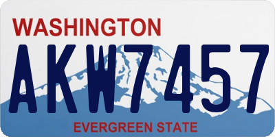 WA license plate AKW7457