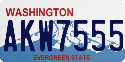 WA license plate AKW7555