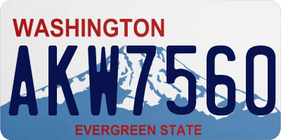 WA license plate AKW7560