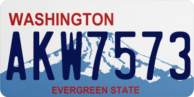 WA license plate AKW7573
