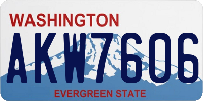 WA license plate AKW7606