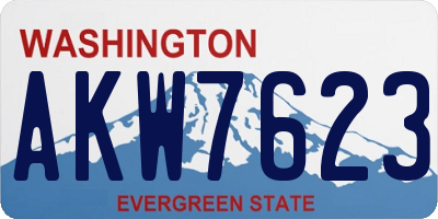 WA license plate AKW7623