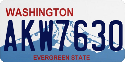 WA license plate AKW7630