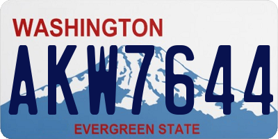 WA license plate AKW7644