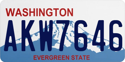 WA license plate AKW7646