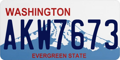 WA license plate AKW7673