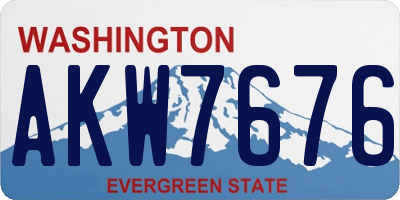 WA license plate AKW7676
