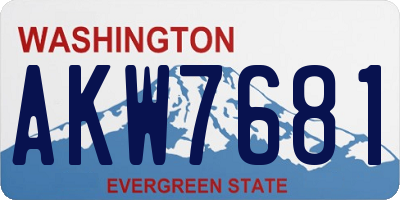 WA license plate AKW7681