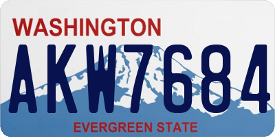 WA license plate AKW7684