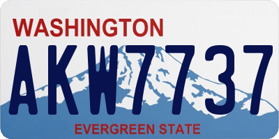 WA license plate AKW7737