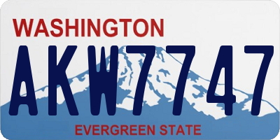 WA license plate AKW7747