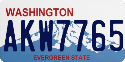 WA license plate AKW7765