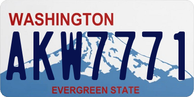 WA license plate AKW7771