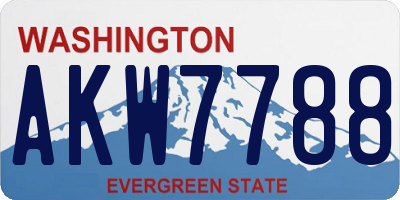 WA license plate AKW7788
