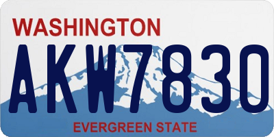 WA license plate AKW7830