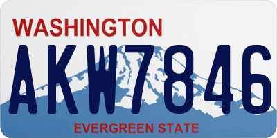 WA license plate AKW7846