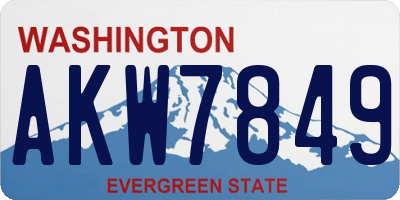 WA license plate AKW7849